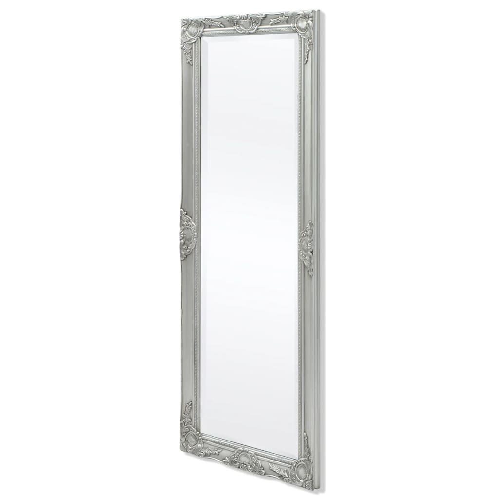 Väggspegel barockstil 140x50 cm silver