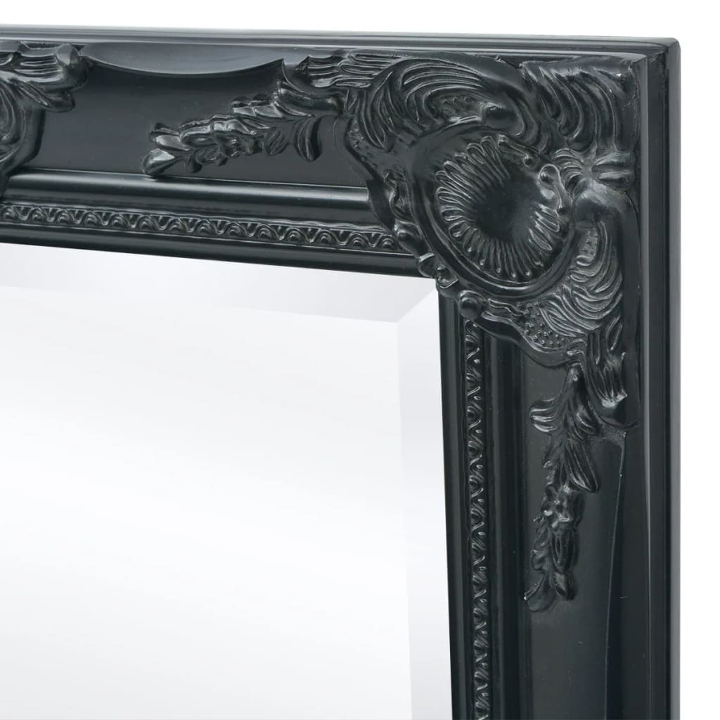 Väggspegel barockstil 140x50 cm svart