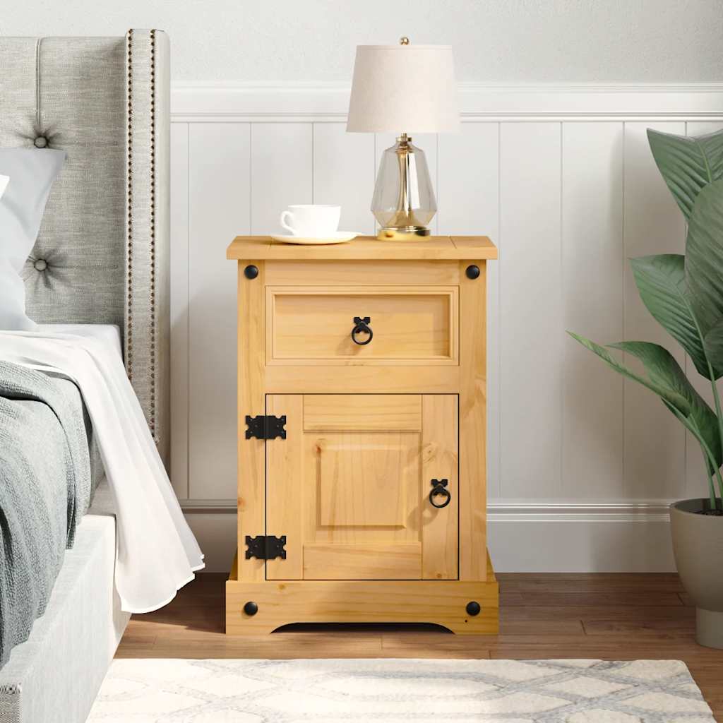 Sängbord Nattduksbord Trä mexikansk Coronastil furu 53x39x66 cm