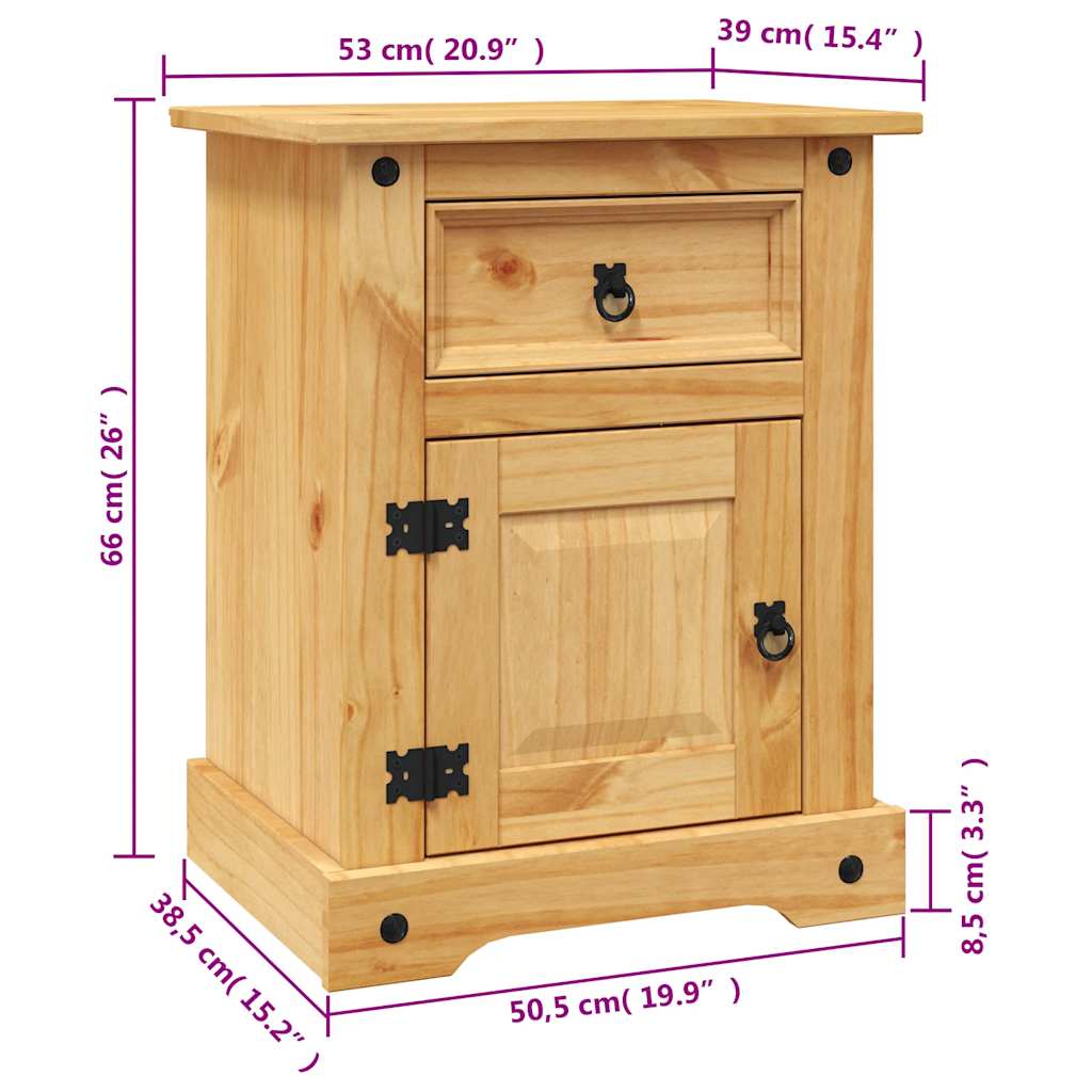 Sängbord Nattduksbord Trä mexikansk Coronastil furu 53x39x66 cm