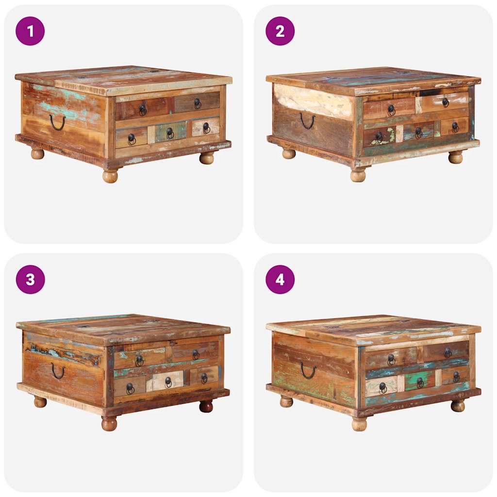 Soffbord Trä i återvunnet Trä 70x70x38 cm