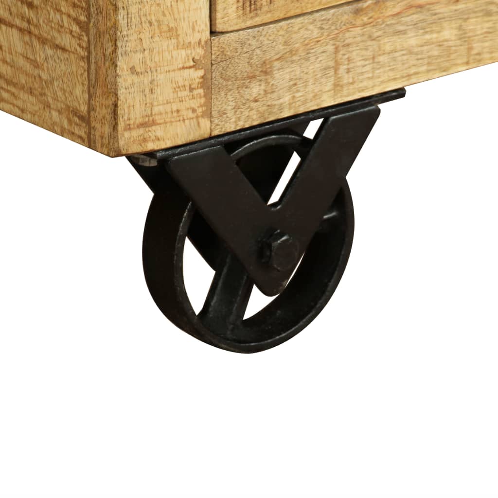 Skänk Trä med 3 lådor grovt mangoträ