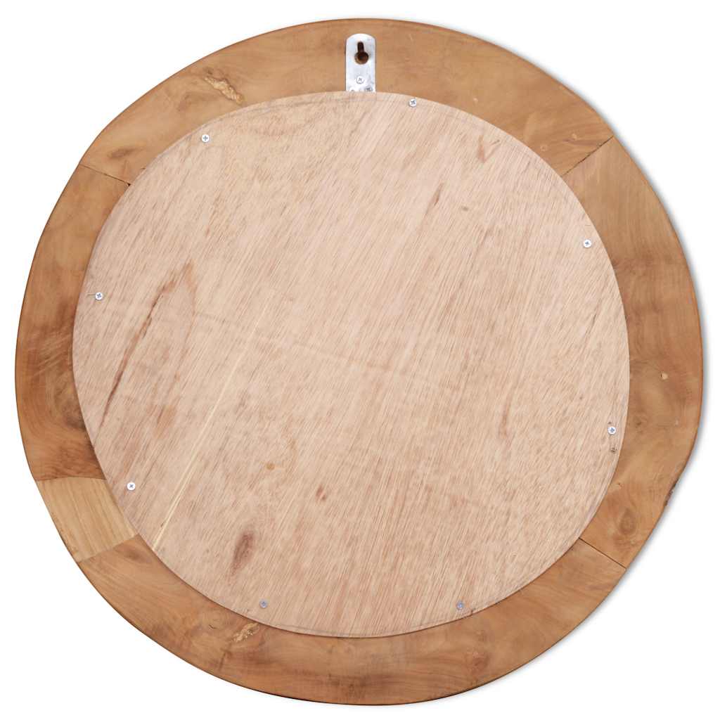 Väggspegel teak 60 cm rund