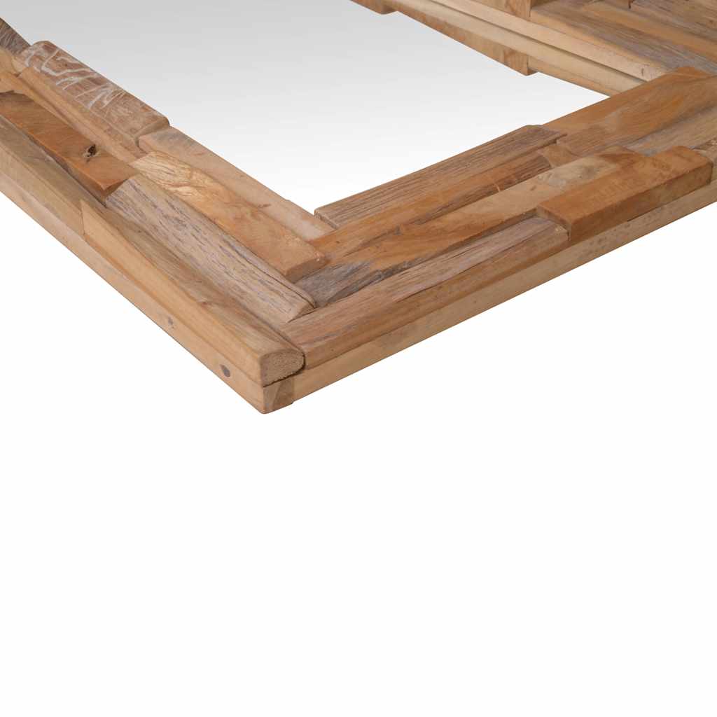 Väggspegel teak 60x60 cm kvadrat
