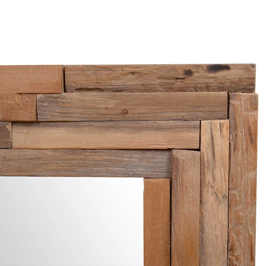 Väggspegel teak 90x60 cm rektangulär