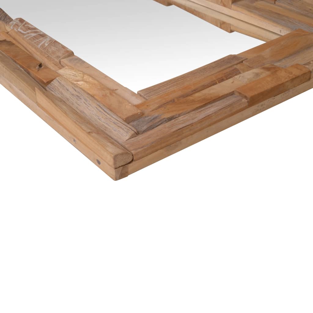 Väggspegel teak 90x60 cm rektangulär