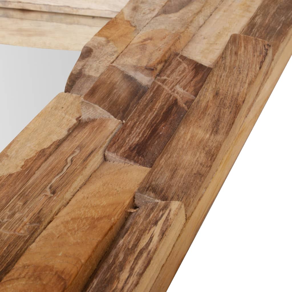 Väggspegel teak 90x60 cm rektangulär