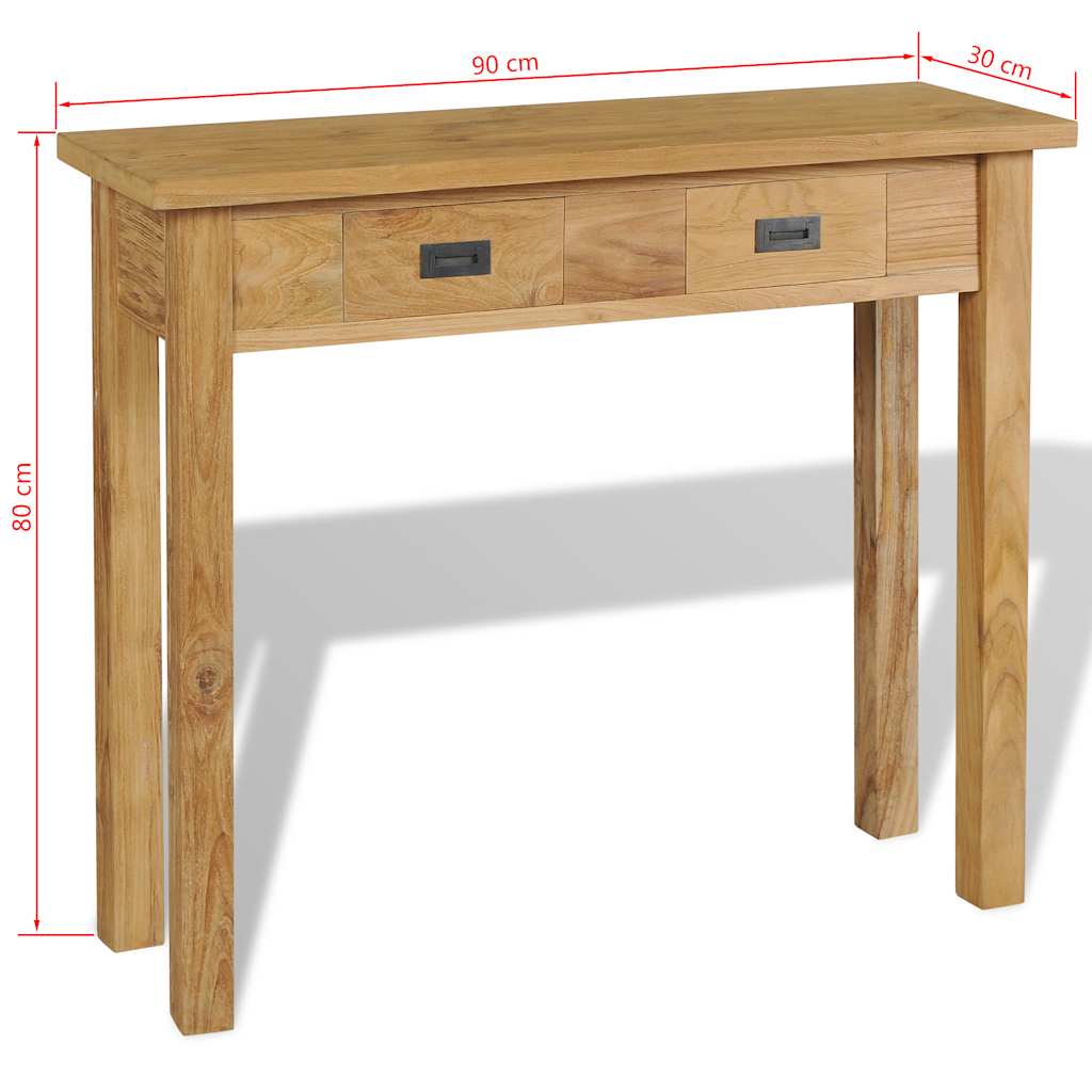 Avlastningsbord Konsollbord Trä i massiv teak 90x30x80 cm