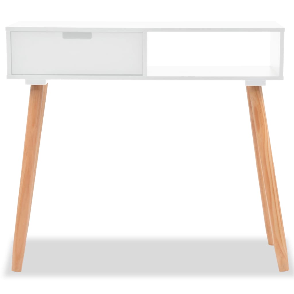 Avlastningsbord Konsollbord Trä massiv furu 80x30x72 cm vit