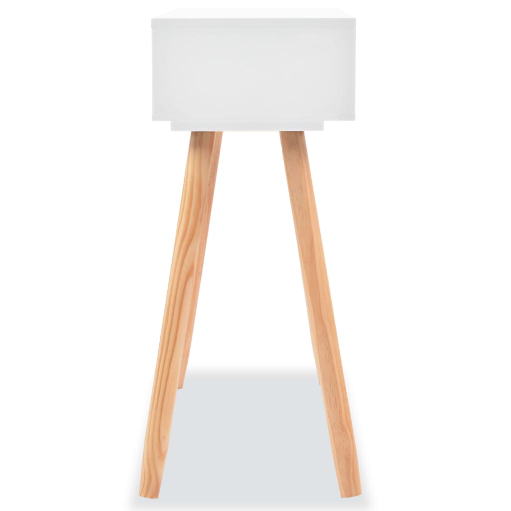Avlastningsbord Konsollbord Trä massiv furu 80x30x72 cm vit