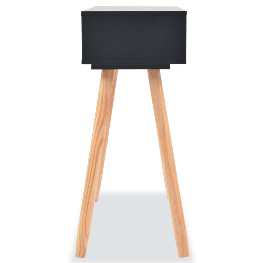 Avlastningsbord Konsollbord Trä massiv furu 80x30x72 cm svart