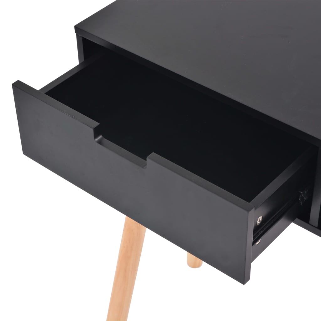Avlastningsbord Konsollbord Trä massiv furu 80x30x72 cm svart