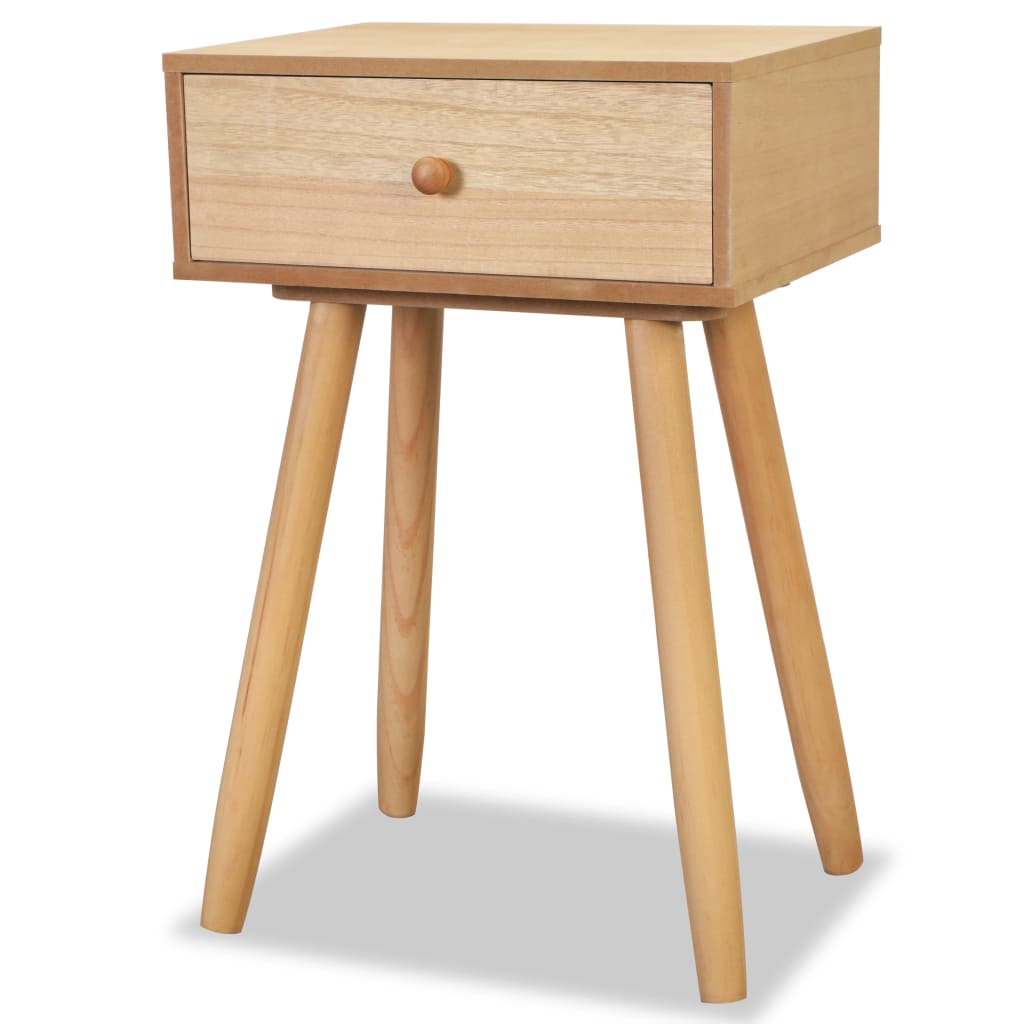 Sängbord 2 st massiv furu 40x30x61 cm brun