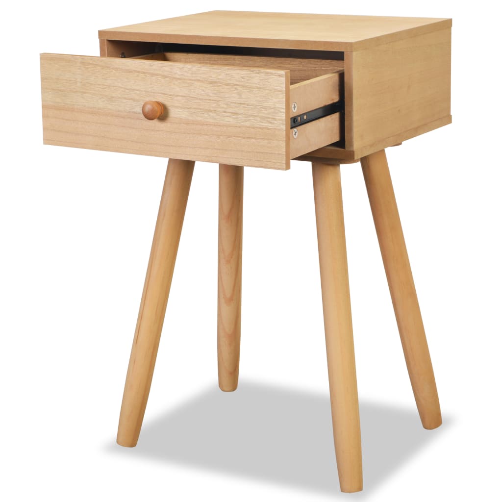 Sängbord 2 st massiv furu 40x30x61 cm brun
