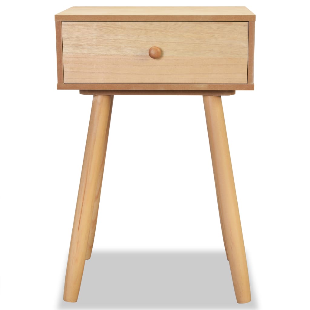 Sängbord 2 st massiv furu 40x30x61 cm brun