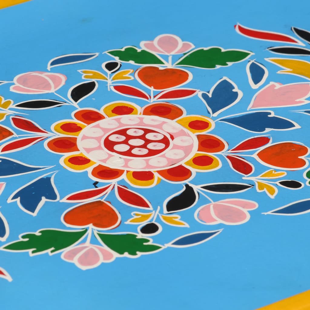 Skänk Trä massivt mangoträ handmålad turkos