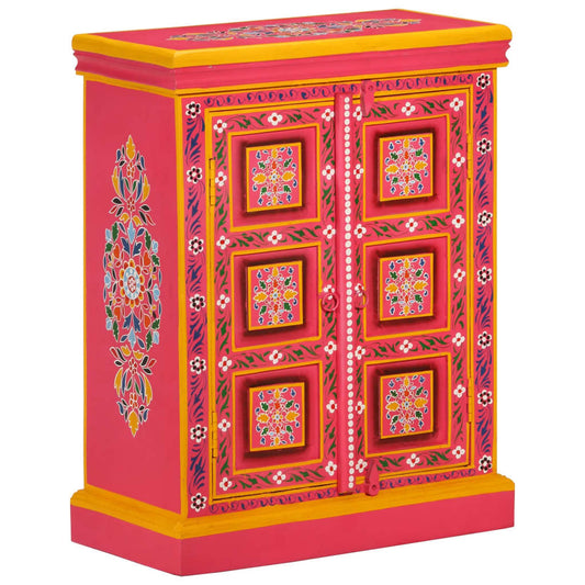 Skänk Trä massivt mangoträ handmålad rosa