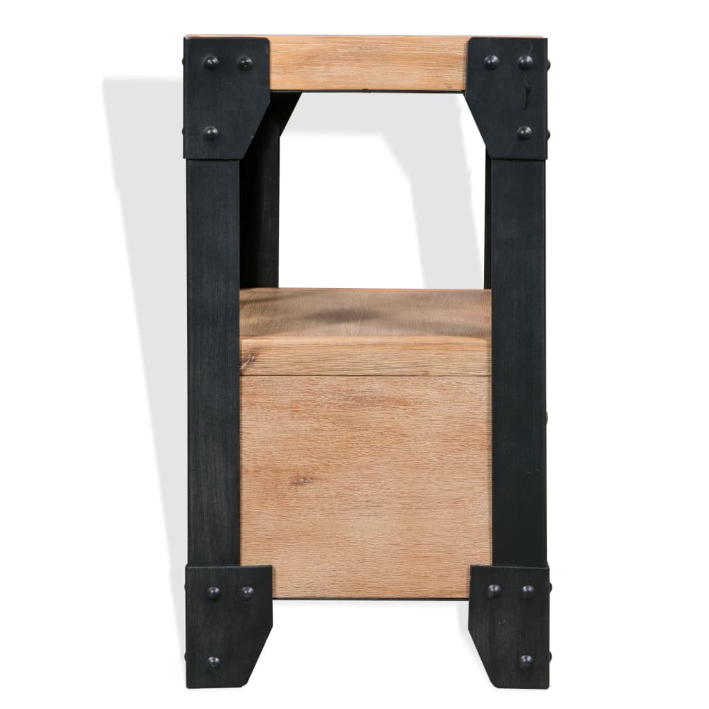 Sängbord Nattduksbord Trä massivt akaciaträ och stål 40x30x54 cm