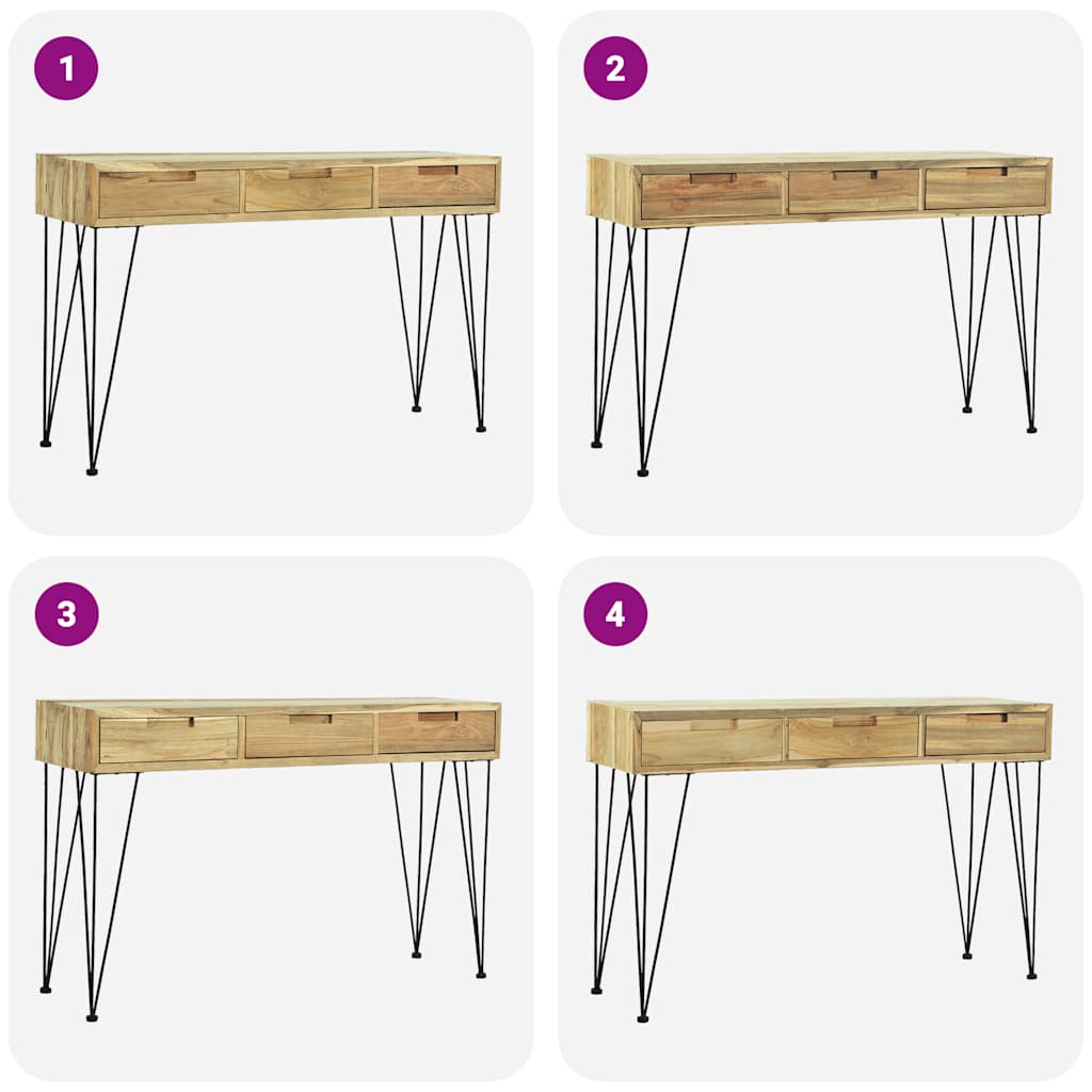 Avlastningsbord Konsollbord Trä 120x35x76 cm massiv teak