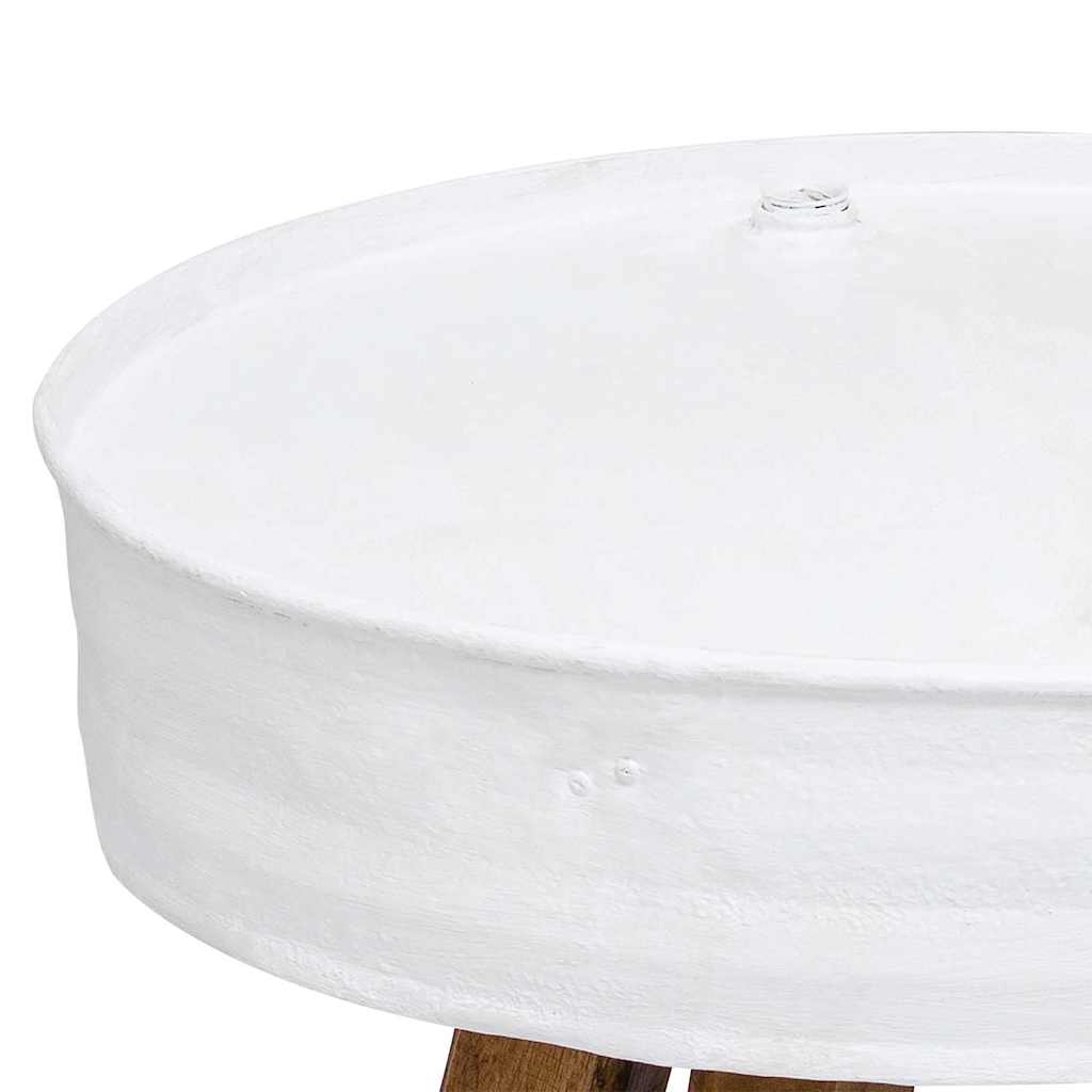 Soffbord Vit Trä i massivt återvunnet Trä 60x45 cm Vit