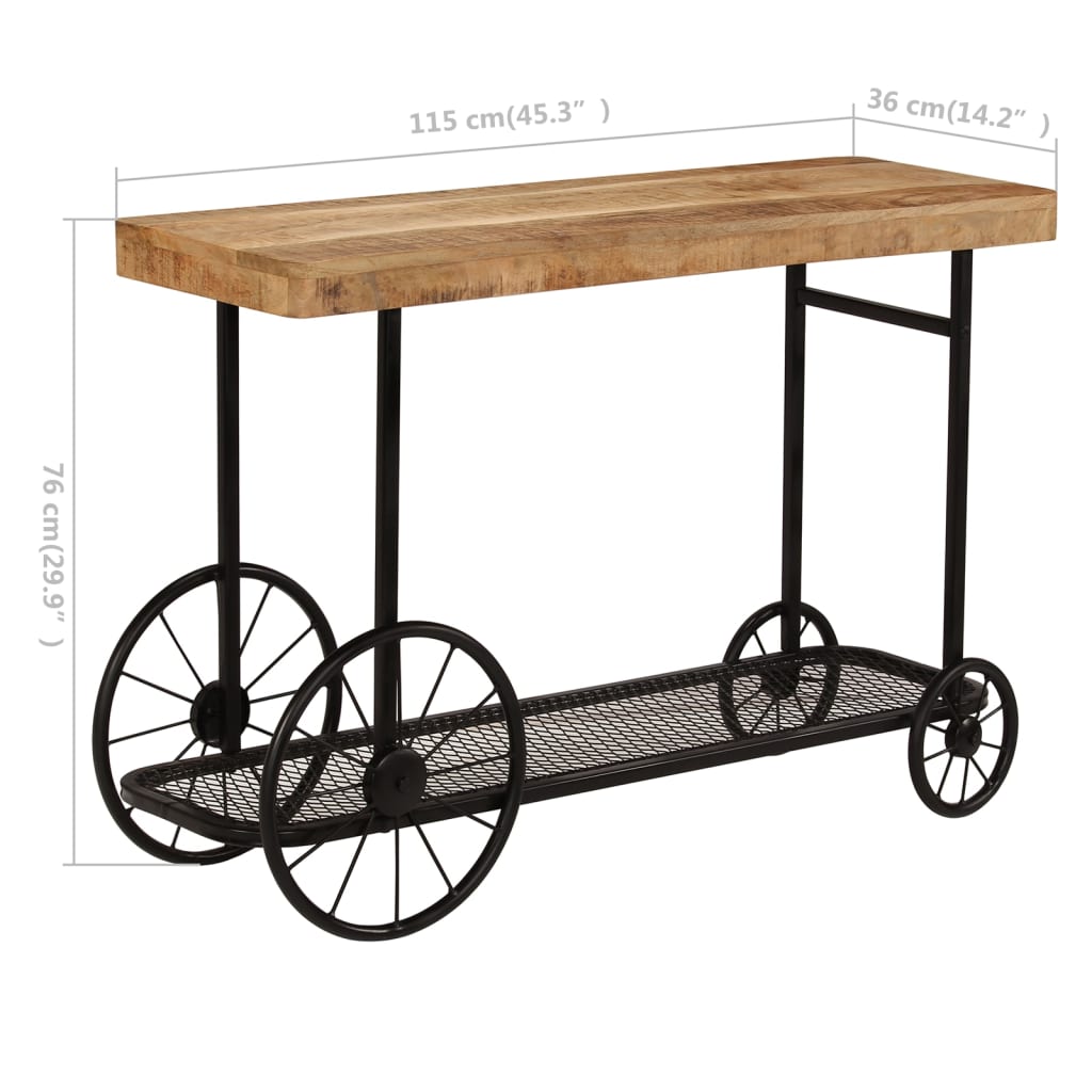 Avlastningsbord Konsollbord Trä massivt mangoträ 115x36x76 cm