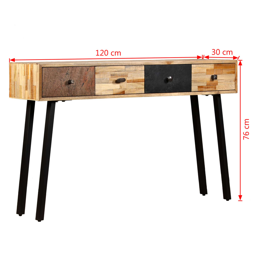 Avlastningsbord Konsollbord Trä massivt återvunnet teakträ 120x30x76 cm