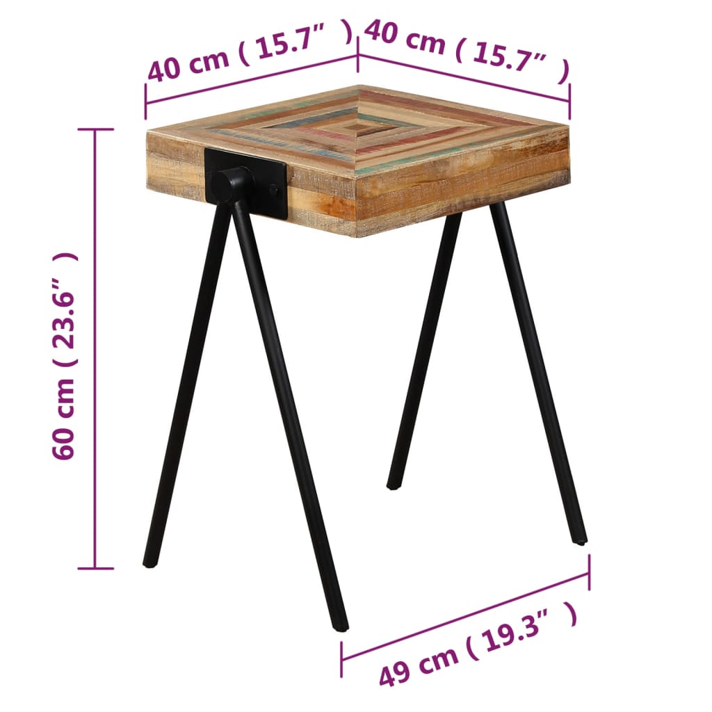 Sidobord Trä massivt återvunnet teakträ