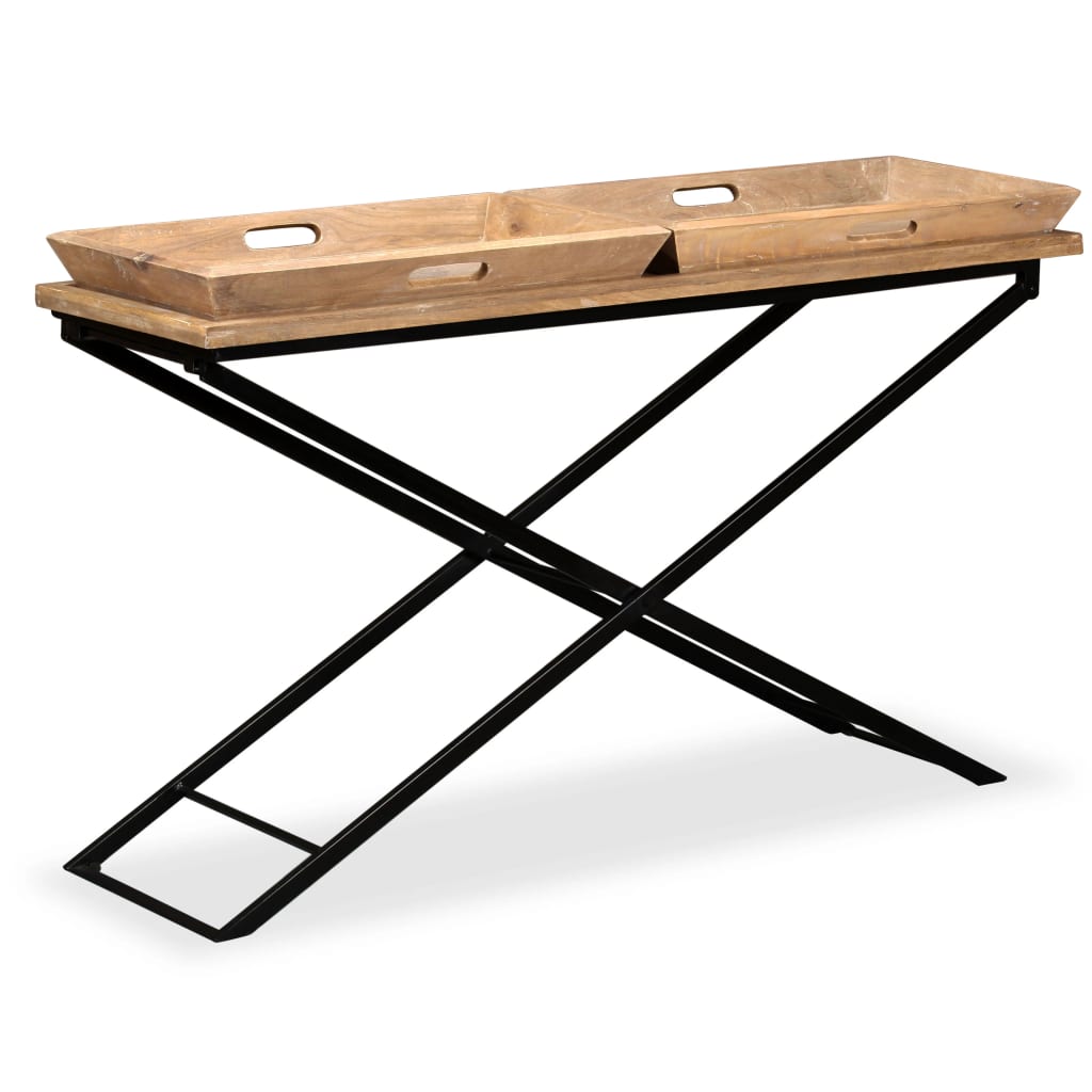 Avlastningsbord Konsollbord Trä massivt mangoträ 130x40x80 cm