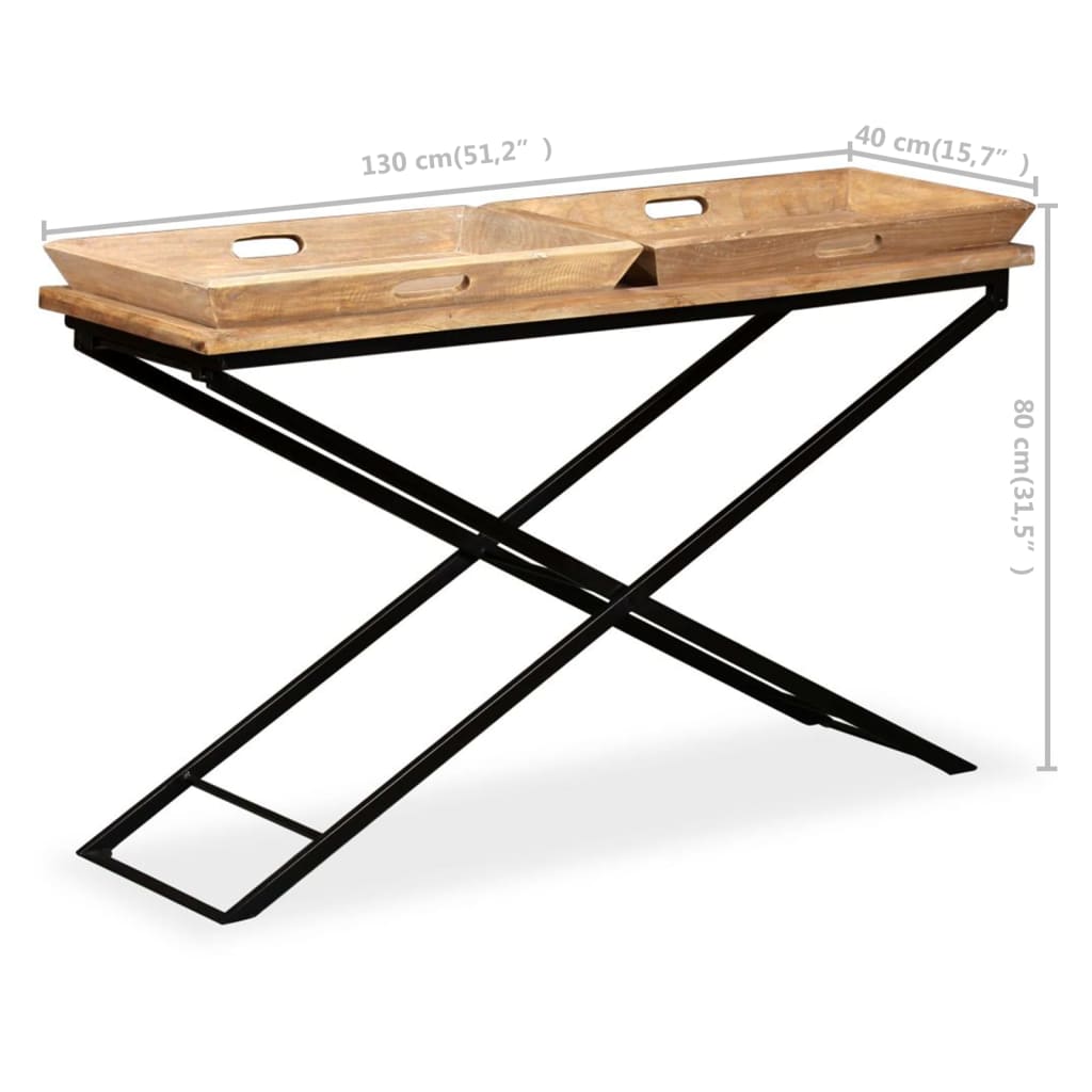 Avlastningsbord Konsollbord Trä massivt mangoträ 130x40x80 cm