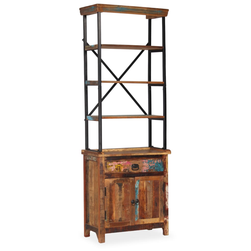 Skänk Trä med hyllor massivt återvunnet Trä 65x30x180 cm