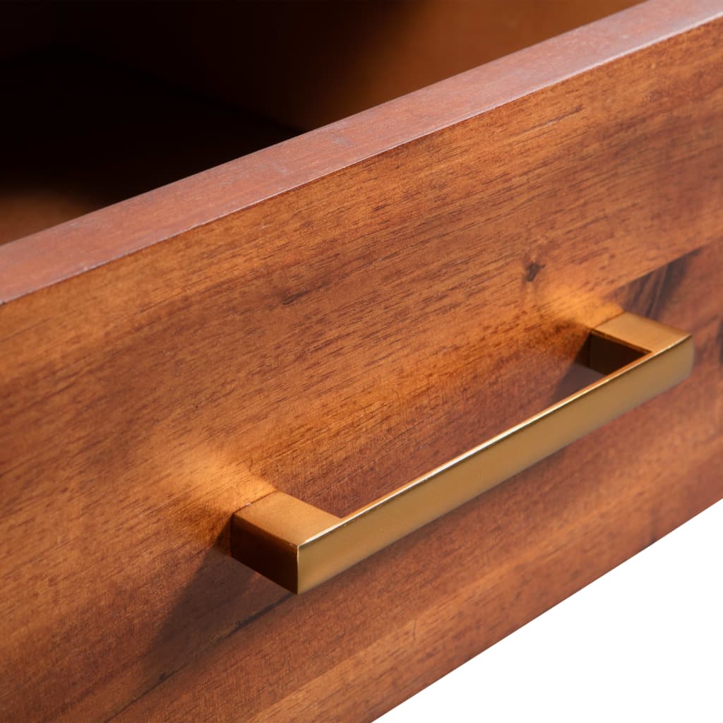 Soffbord Trä Vit Trä massivt akaciaträ 90x50x40 cm