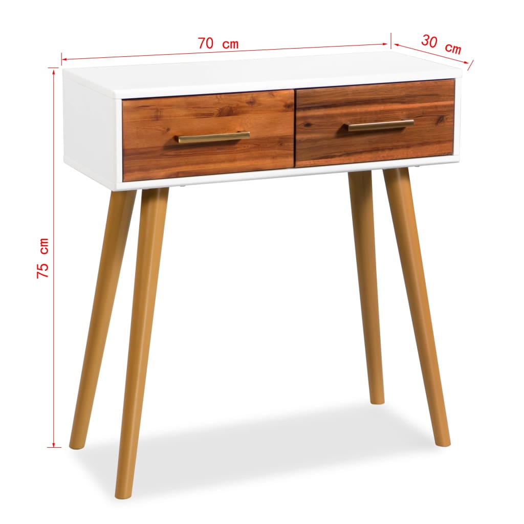 Avlastningsbord Konsollbord Trä massivt akaciaträ 70x30x75 cm