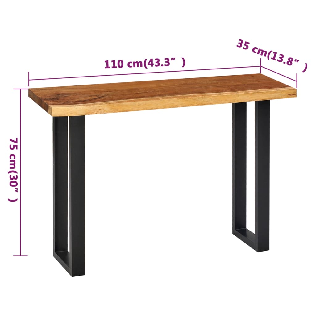 Avlastningsbord Konsollbord Trä massivt suarträ 110x35x75 cm