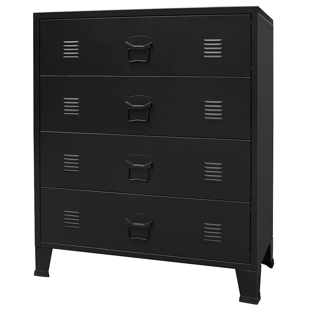 Byrå DIV. industriell stil metall 78x40x93 cm svart