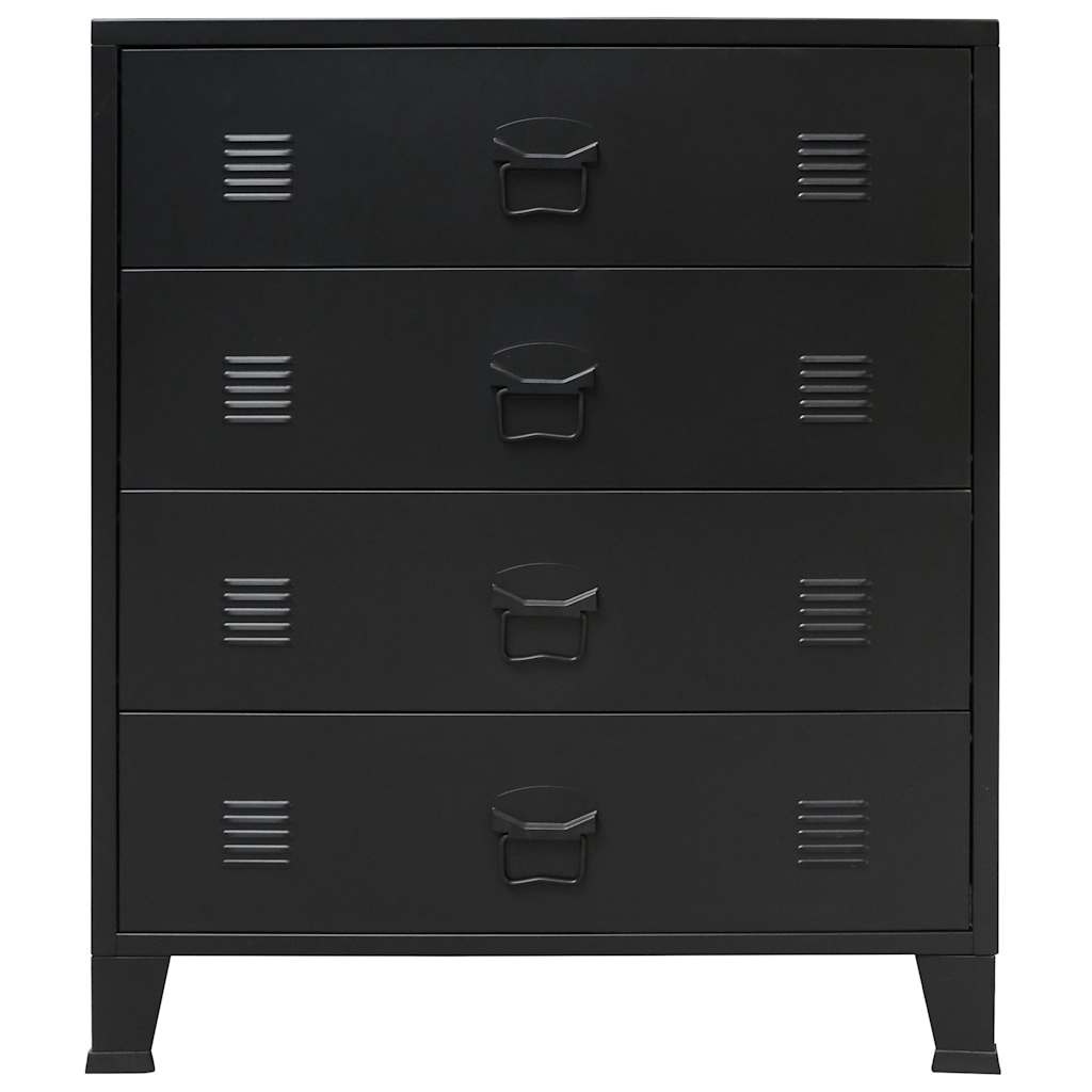 Byrå DIV. industriell stil metall 78x40x93 cm svart