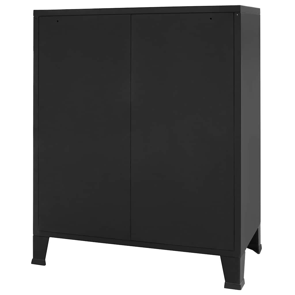 Byrå DIV. industriell stil metall 78x40x93 cm svart