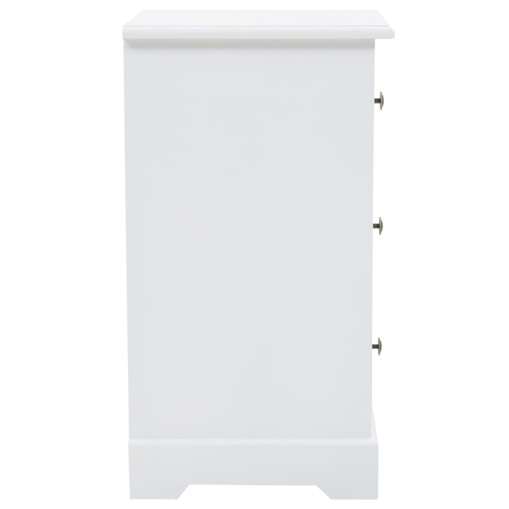 Sängbord Nattduksbord Vit MDF och furu 35x32x59 cm