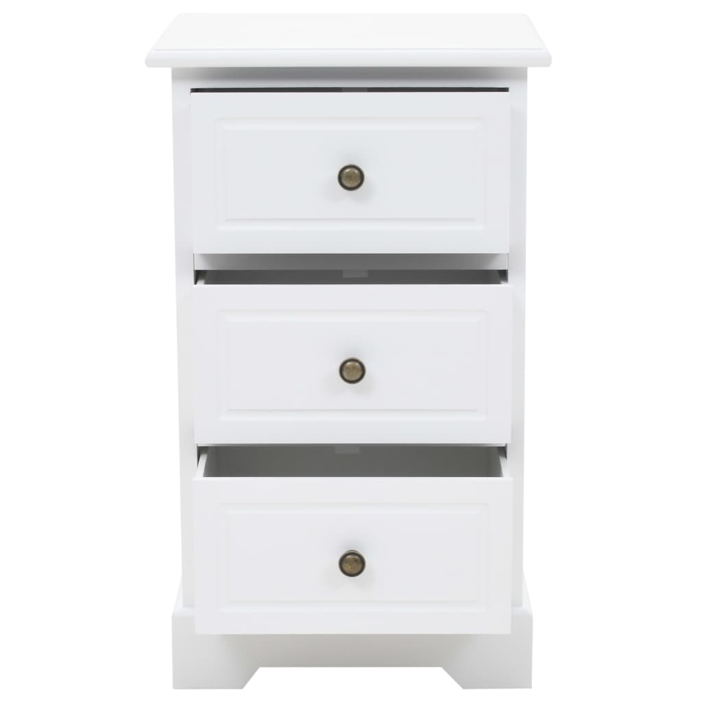 Sängbord Nattduksbord Vit MDF och furu 35x32x59 cm