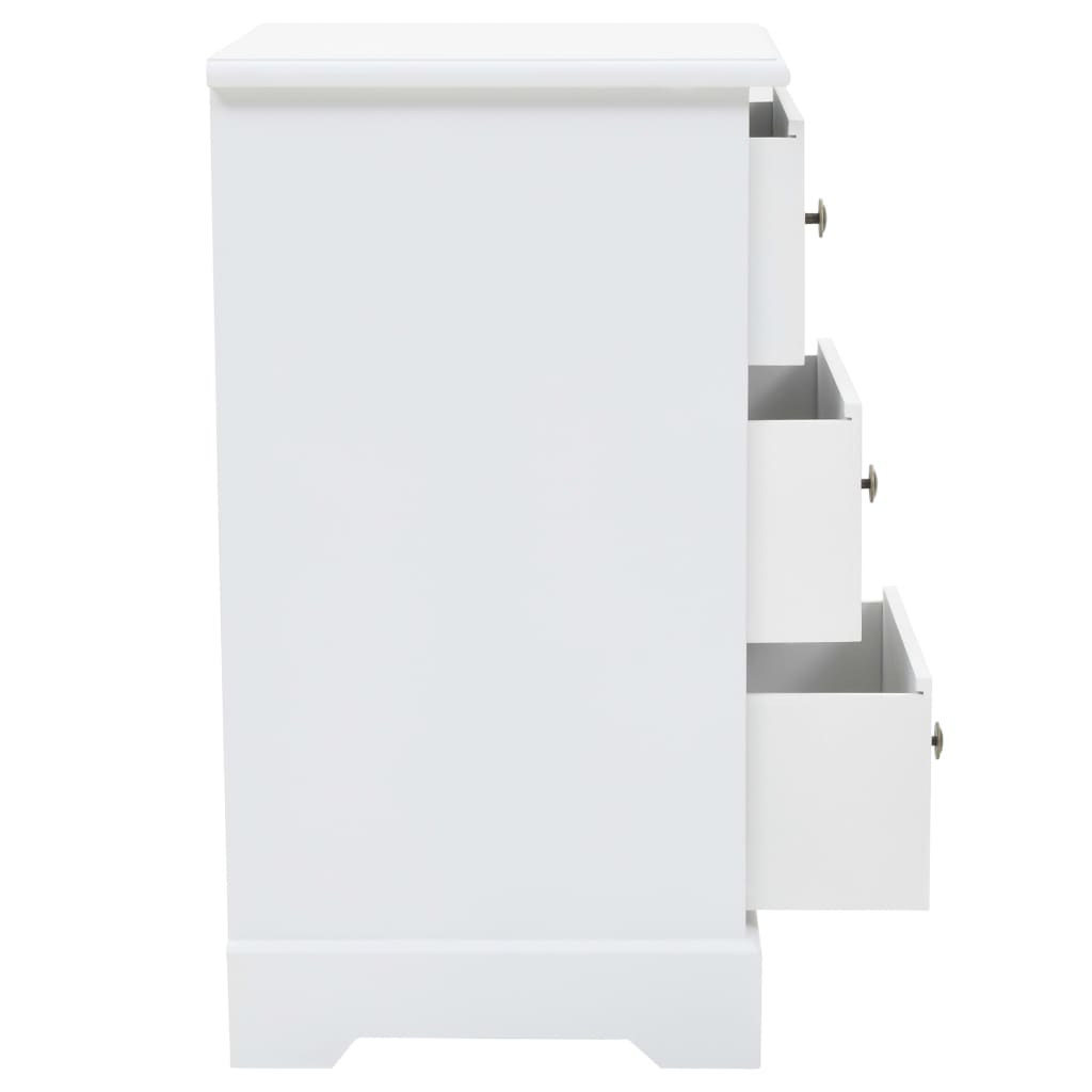 Sängbord Nattduksbord Vit MDF och furu 35x32x59 cm