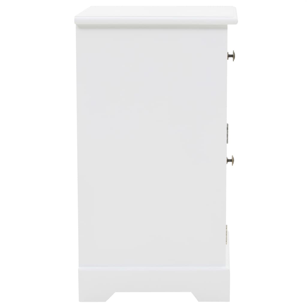 Sängbord Nattduksbord Vit MDF och furu 35x32x59 cm