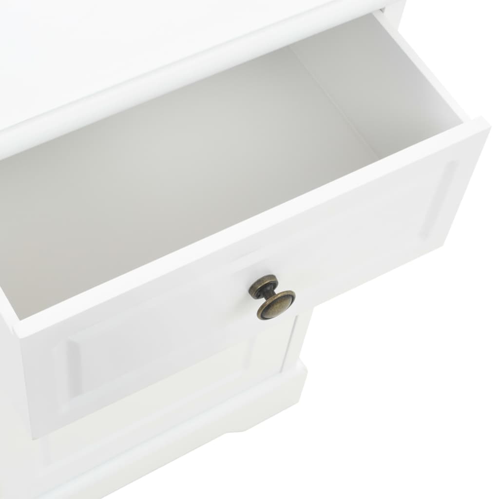 Sängbord Nattduksbord Vit MDF och furu 35x32x59 cm