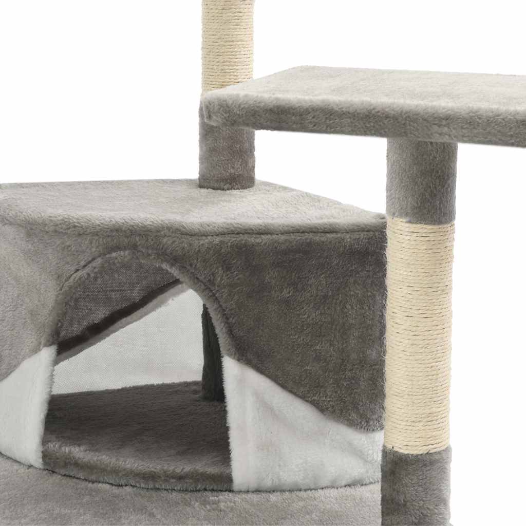 Kattmöbel Klösträd med sisalpelare 203 cm Grå och Vit