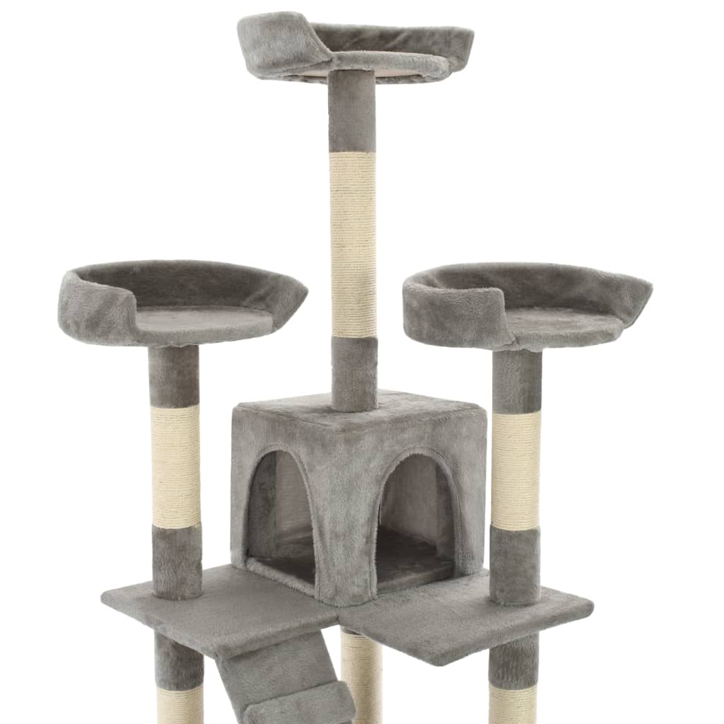 Kattmöbel Klösträd med klöspelare sisal 170 cm grå