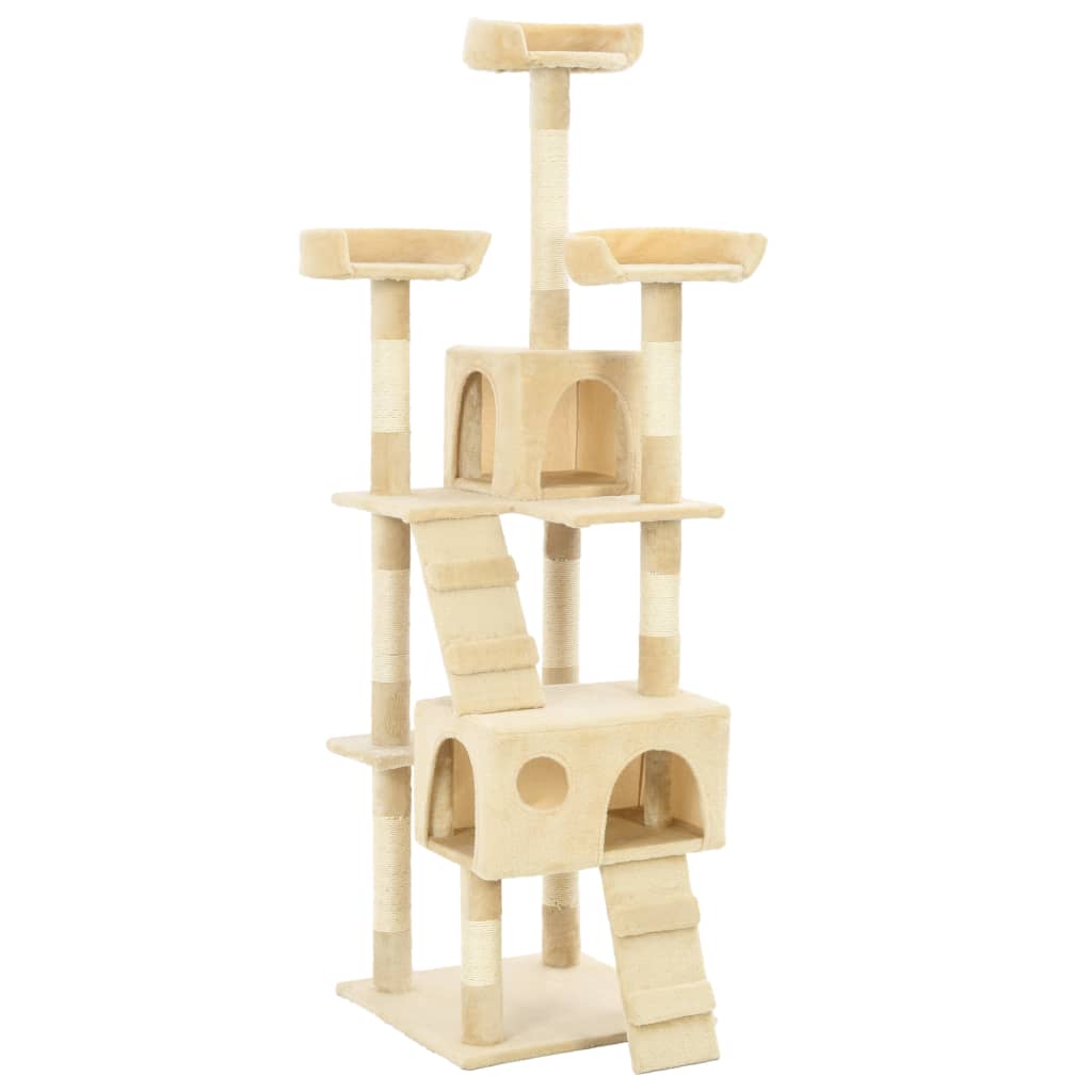 Kattmöbel Katträd med klöspelare i sisal 170 cm beige