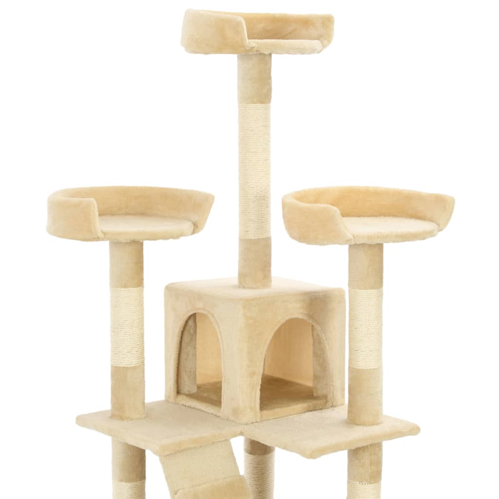 Kattmöbel Katträd med klöspelare i sisal 170 cm beige