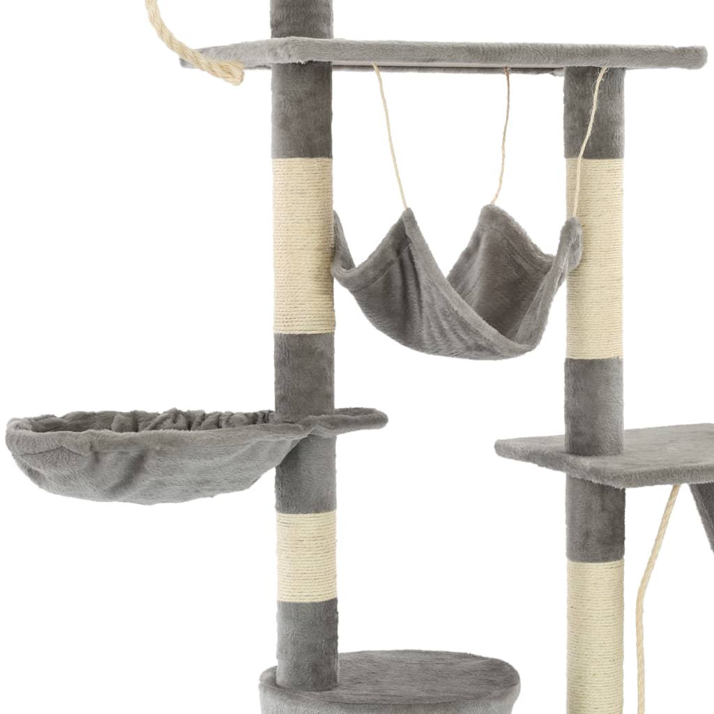 Kattmöbel Katträd med klöspelare i sisal 230-250 cm grå