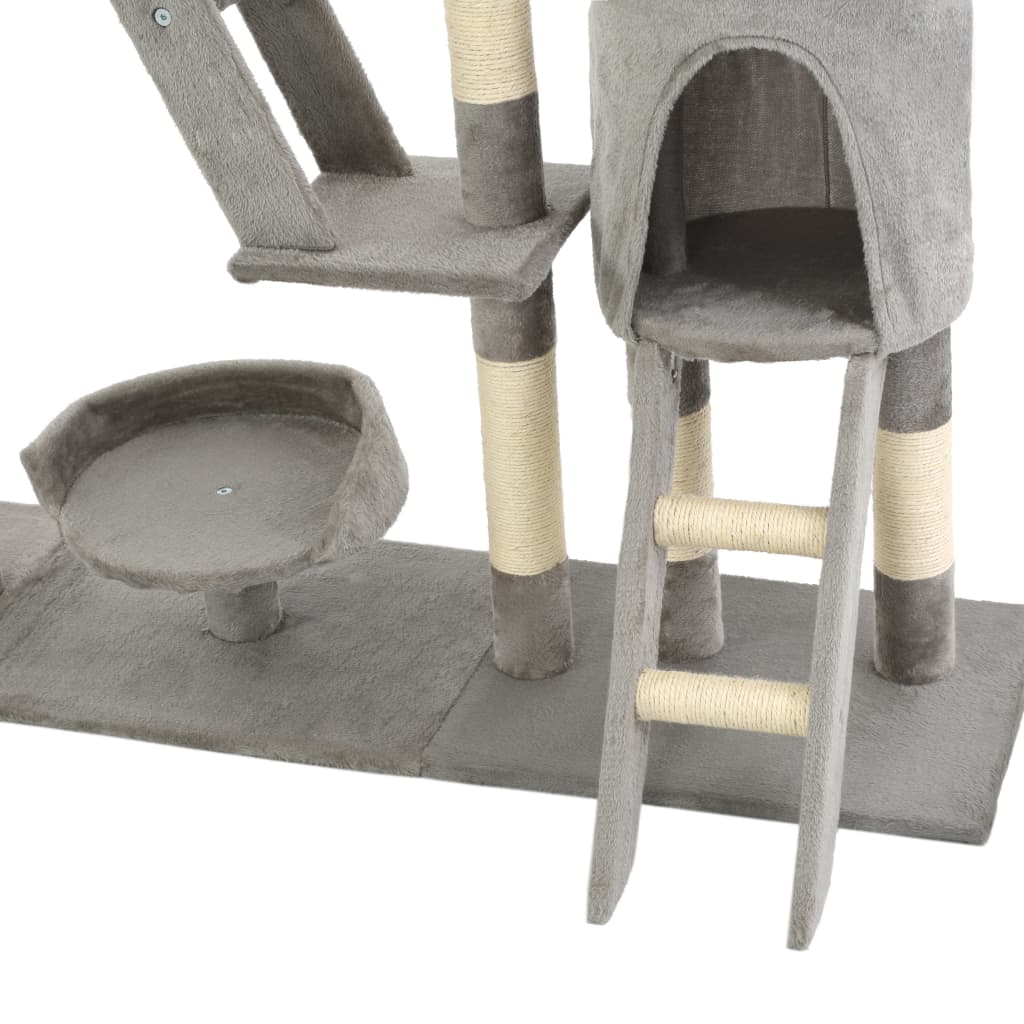 Kattmöbel Katträd med klöspelare i sisal 230-250 cm grå