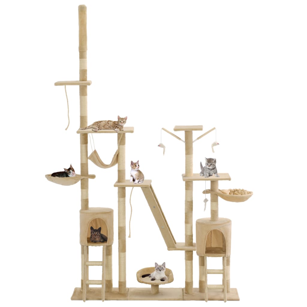 Kattmöbel Katträd med klöspelare i sisal 230-250 cm beige