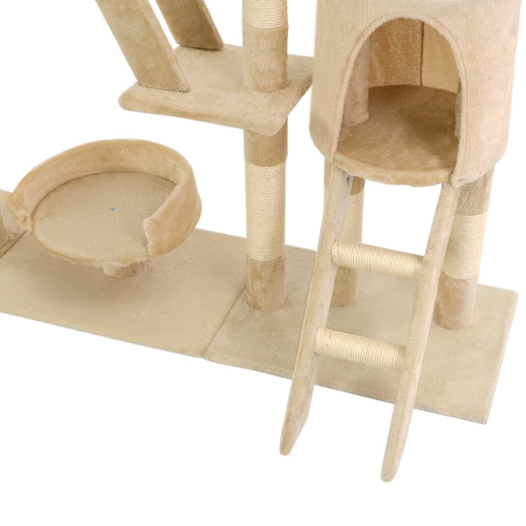 Kattmöbel Katträd med klöspelare i sisal 230-250 cm beige