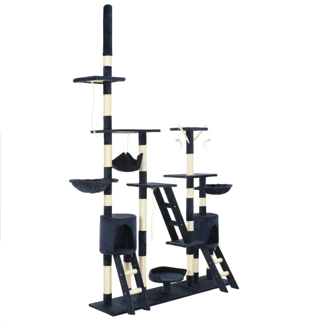 Kattmöbel Katträd med klöspelare i sisal 230-250 cm blå